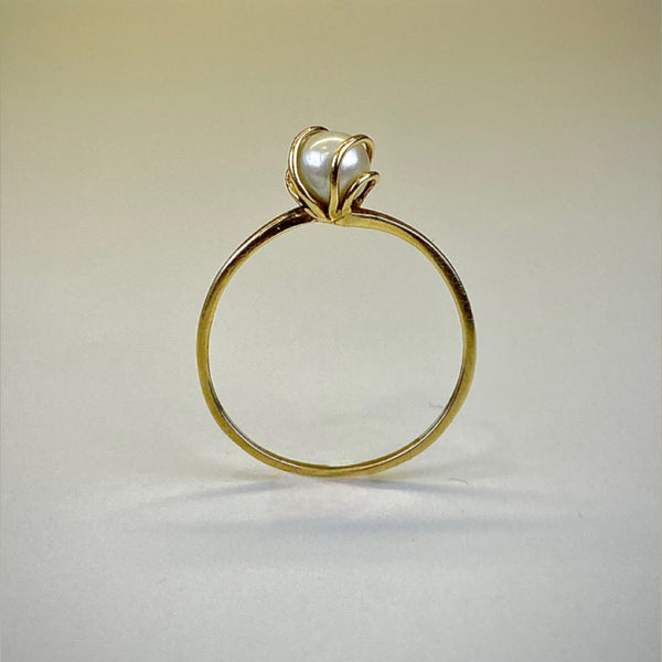Bague avec perle or jaune 1,19 g