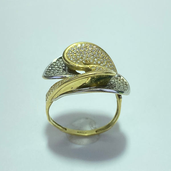 Bague pavée de pierres or jaune 8,1 g