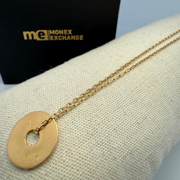 Collier et pendentif jeton or jaune 3,25 g