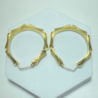 Boucles d'oreilles créoles bambous or jaune 7,82 g