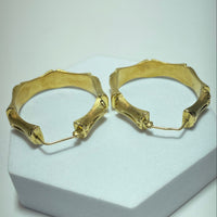 Boucles d'oreilles créoles bambous or jaune 7,82 g