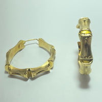 Boucles d'oreilles créoles bambous or jaune 7,82 g