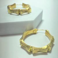 Boucles d'oreilles créoles bambous or jaune 7,82 g