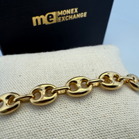 Collier et Bracelet maille grain de café or jaune 47,77 g