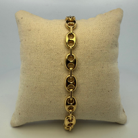 Collier et Bracelet maille grain de café or jaune 47,77 g
