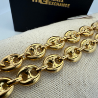 Collier et Bracelet maille grain de café or jaune 47,77 g