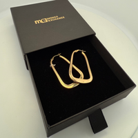 Boucles d'oreilles rectangulaires or jaune 2,94 g