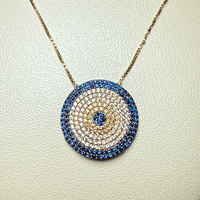 Collier avec pendentif et Boucles or jaune 7,82 g