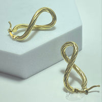 Boucles d'oreilles infinity or jaune 14K 7,5 g