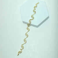 Bracelet ondulé or jaune 14K 11,82 g