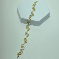 Bracelet ondulé or jaune 14K 11,82 g