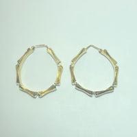Boucles d'oreilles bambou or jaune 18K 9,77 g