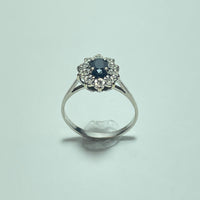 Bague marguerite avec diamants or blanc 18K 3 g