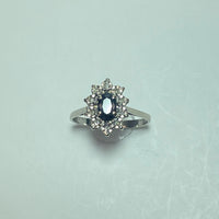 Bague marguerite avec diamants or blanc 18K 3 g