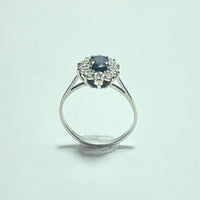 Bague marguerite avec diamants or blanc 18K 3 g