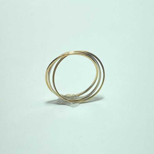 Bague à trois anneaux or jaune 18K 1,98 g