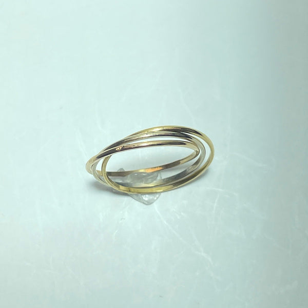 Bague à trois anneaux or jaune 18K 1,98 g