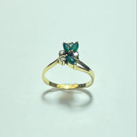 Bague sertie de pierres or jaune 18K 2,47 g