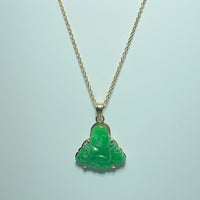 Pendentif Boudha jade or jaune 14K 4,44 g