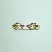 Boucles d'oreilles Or 18 carats avec rubis 1.15 g