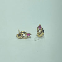 Boucles d'oreilles Or 18 carats avec rubis 1.15 g