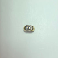 Bague pierre bleue or jaune 7,02 g