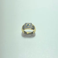 Bague pierre bleue or jaune 7,02 g