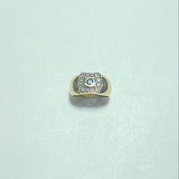 Bague pierre bleue or jaune 7,02 g