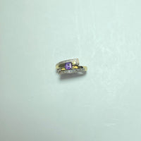 Bague pierre violette or jaune 2,07 g