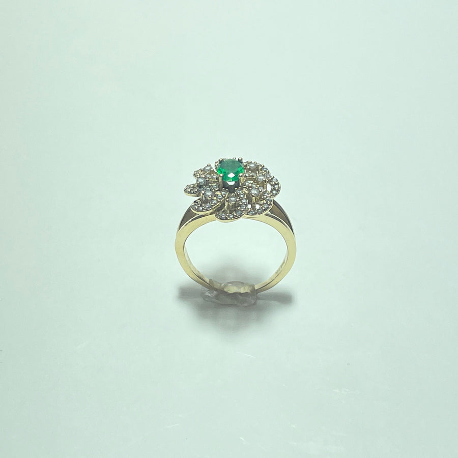 Bague emeraude Or 14 carats 4.6 g