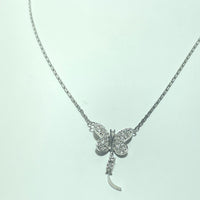 Collier papillon diamants 0,33 carat or blanc 4,74 g
