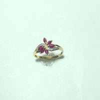 Bague Or 18 carats avec diamants et rubis 2,10 g