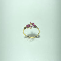 Bague Or 18 carats avec diamants et rubis 2,10 g