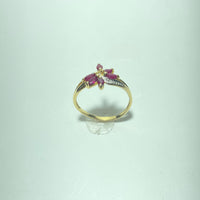 Bague Or 18 carats avec diamants et rubis 2,10 g