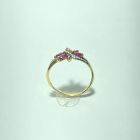 Bague Or 18 carats avec diamants et rubis 2,10 g