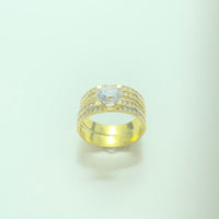 Double Bague en Or Jaune 18K 4.88 gr