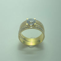 Double Bague en Or Jaune 18K 4.88 gr