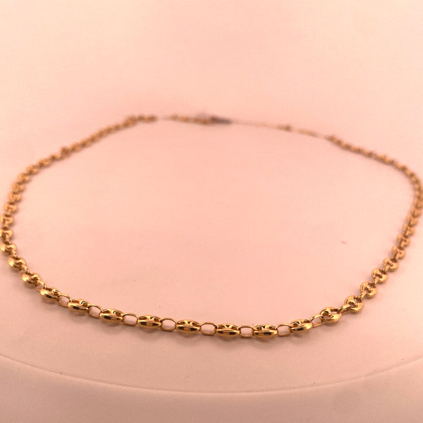 Chaîne grain de café or jaune 15,74 g