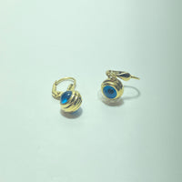 Boucles d'oreille oeil bleu 2.64 g